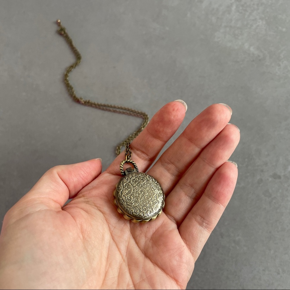 SOLD Clock Pendant Necklace - Picture 8 of 10